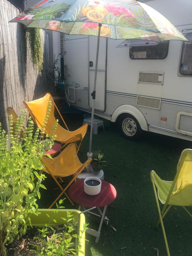 Gardencaravan Near Ghent In Green Area Bagian luar foto